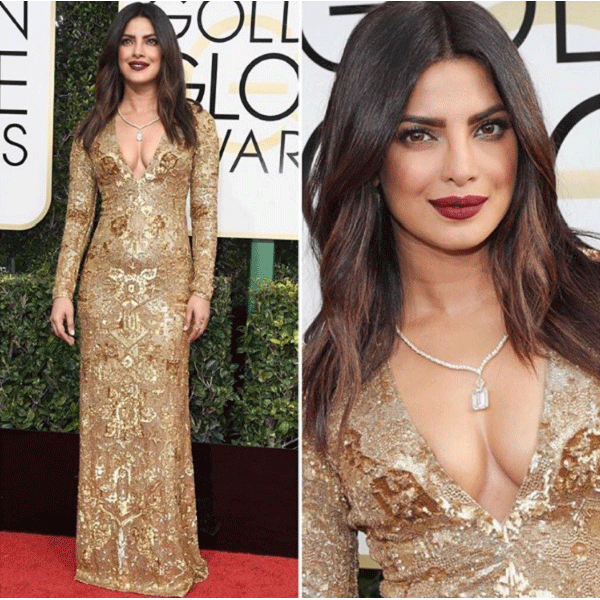 Priyanka joins Jeffrey Dean Morgan onstage at Golden Globes