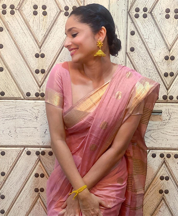 In pics: Ankita Lokhande stuns in traditional pink saree