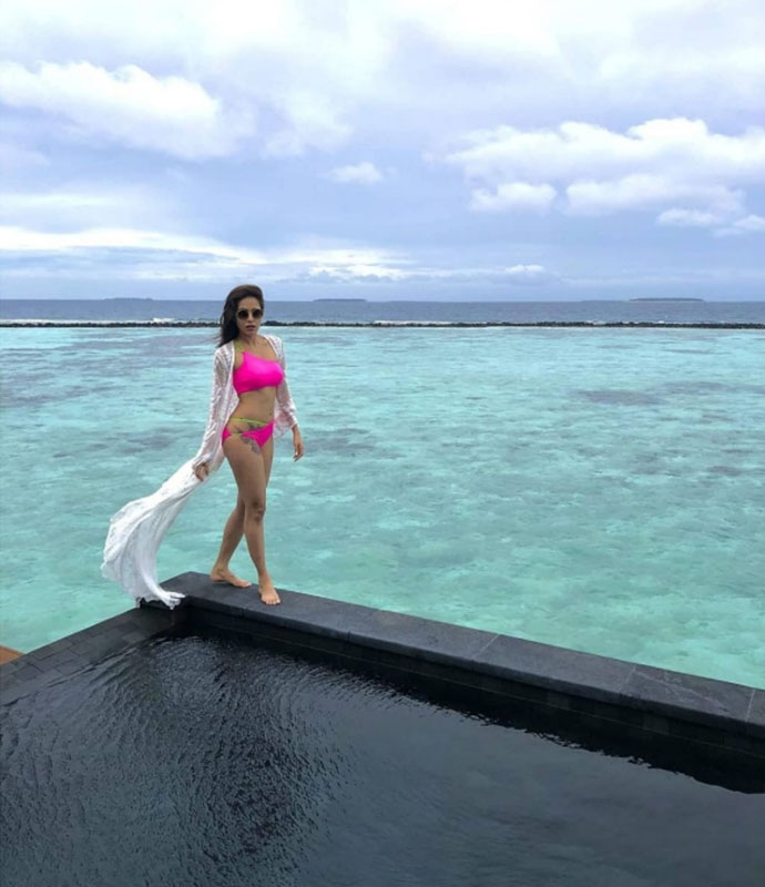 Nushrat Bharucha looks electrifying in hot pink bikini