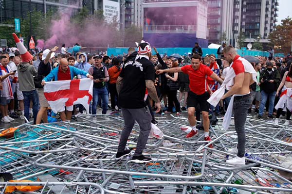 Wembley chaos: How England fans indulged in racism and violence after Euro 2020 final loss (PHOTOS)