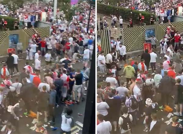 Wembley chaos: How England fans indulged in racism and violence after Euro 2020 final loss (PHOTOS)