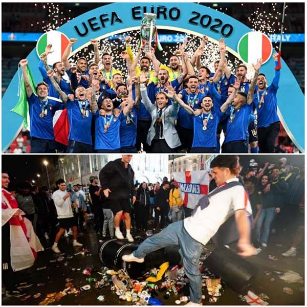 Wembley chaos: How England fans indulged in racism and violence after Euro 2020 final loss (PHOTOS)