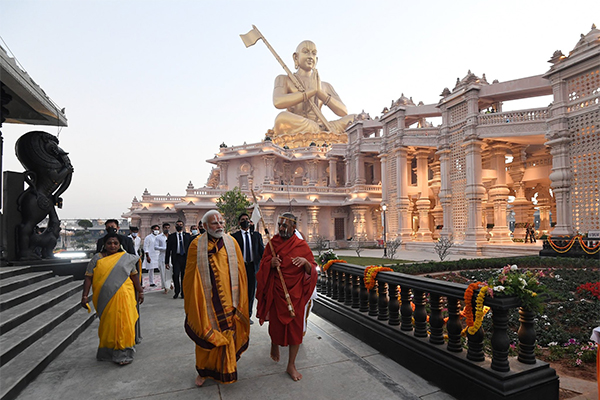 PM Modi unveils 216-feet tall Statue of Equality in Hyderabad (PHOTOS)