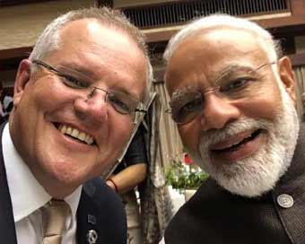 Australian PM Scott Morrison and PM Narendra Modi 