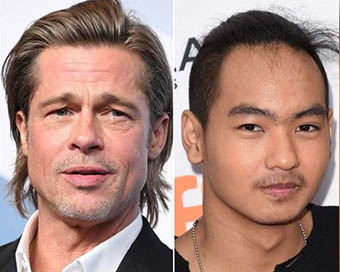 Brad Pitt (left) and his son Maddox (right)