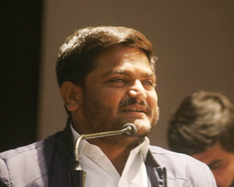 New Delhi: Gujarat Patidar leader Hardik Patel addresses during Yuva Adhikar Sammelan in New Delhi on Feb 12, 2019. (Photo: IANS)