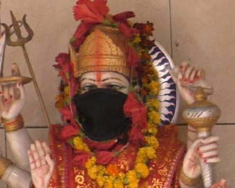 Anti-pollution masks save Gods from bad air at Varanasi temple