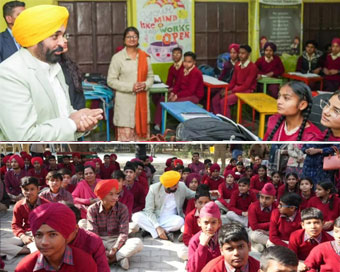 Punjab: CM Bhagwant Mann visited the government schools in Sukho Majra and Lutheri, Morinda