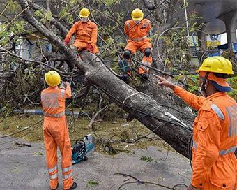 NDRF men engaged in post-Amphan work