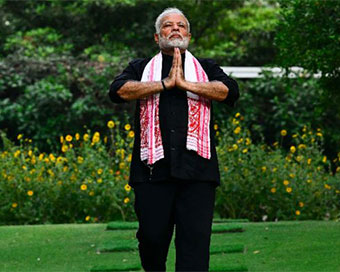 Prime Minister Narendra Modi doing yoga (file photo)
