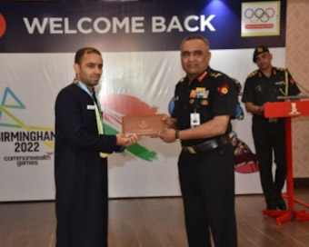 Army chief General Manoj Pande felicitates Commonwealth Games medal winners