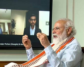 PM Modi virtually interacts with Googles