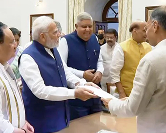 Jagdeep Dhankhar files papers for Vice-President Polls; PM Modi by his side 