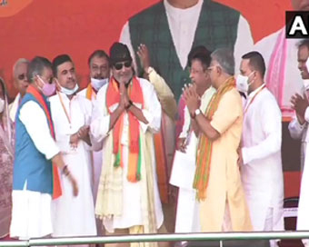 Mithun Chakraborty joins BJP at PM Modi
