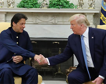 Pakistan Prime Minister Imran Khan with US President Donald Trump (file photo)