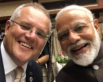 PM Narendra Modi and Aussie PM Scott Morrison (file photo)