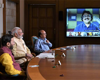  Prime Minister Narendra Modi on Friday interacted with Radio Jockeys (RJs)