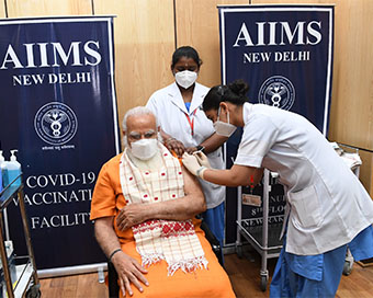 PM Modi gets second dose of Covaxin at AIIMS, says 