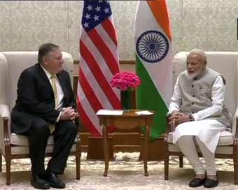 US Secretary of State Mike Pompeo, Prime Minister Narendra Modi 