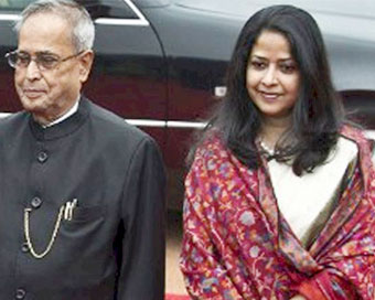 President Pranab Mukherjee with daughter Sharmistha (file photo)