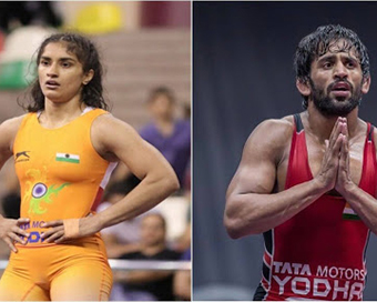 Indian wrestlers Bajrang Punia, Vinesh Phogat take back top spot after winning in Rome
