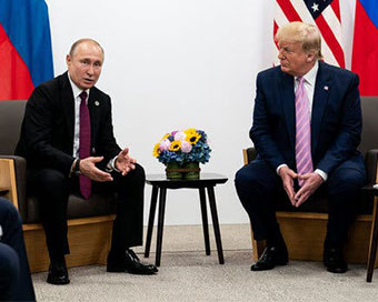 US President Donald Trump and Russian President Vladimir Putin (file photo)