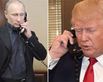 Russian President Vladimir Putin had a phone conversation with his US counterpart Donald Trump (file pic)