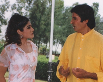 When Raveena shared lunch with Big B, Govinda