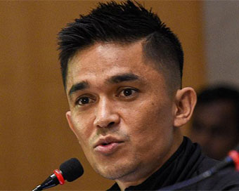 Indian football captain Sunil Chhetri 