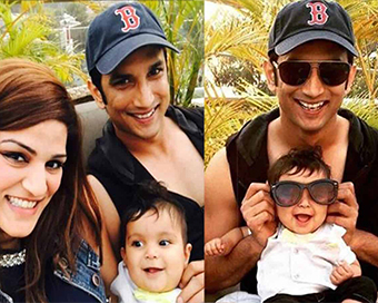 Sushant Singh Rajput with his sister and nephew (file pic)