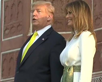 US President Donald Trump with wife Melania at Taj