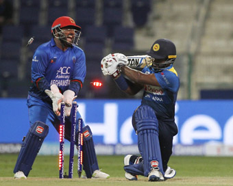 Abu Dhabi: Kusal Perera of Sri Lanka bowled out by Afghanistan