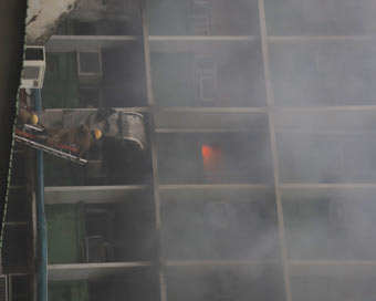 New Delhi: Fire breaks out on two floors of the AIIMS hospital building in New Delhi on Aug 17, 2019. No casualties have been reported so far. (Photo: IANS)