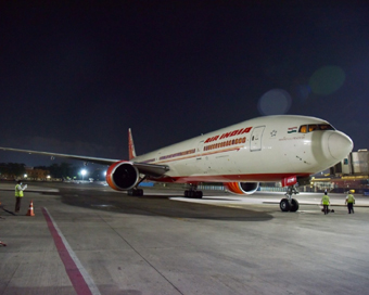 The Air India flight from London to Mumbai with 329 passengers.