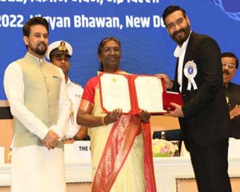 Bollywood star Ajay Devgn, who was feted with a National Award for Best Actor for his work in 