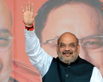 Kolkata: Union Home Minister Amit Shah during a public rally on favor of CAA at Shahid Minar Maidan in Kolkata on March 1, 2020. (Photo: IANS)