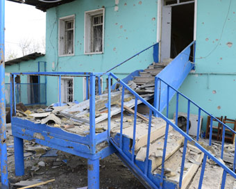 Houses damaged in recent conflicts are seen in Azerbaijan