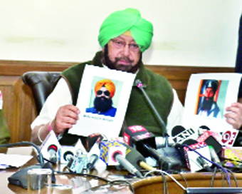 Punjab Chief Minister Amarinder Singh addresses a press conference in connection with Sunday