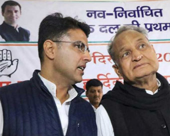 Rajasthan Congress President Sachin Pilot and former Chief Minister Ashok Gehlot (file photo)