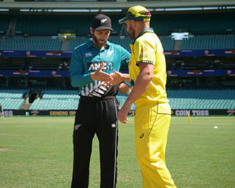 Kiwi skipper Kane Williamson with Aussie captain Aaron Finch