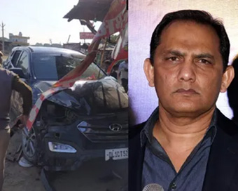 Mohammad Azharuddin has close shave as his car turns turtle in Rajasthan