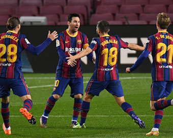 Barca players in action