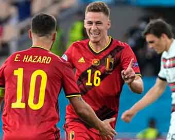 Belgium down Portugal 1-0 to reach Euro 2020 quarterfinals