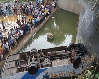 Bus plunged into a canal in Murshidabad district