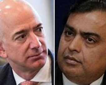 Jeff Bezos and Mukesh Ambani (ile photo)