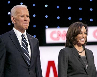 Joe Biden with Kamala Harris