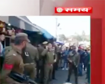 Jammu: Two of the 30 persons inured in Jammu bus stand grenade attack being wheeled into a Jammu hospital for treatment on March 7, 2019. One person was killed when a grenade was rolled under a packed parked bus in Jammu