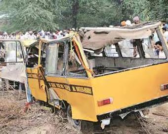 Seven students killed in Haryana bus accident