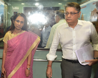 New Delhi: Former ICICI Bank chief Chanda Kochhar and her husband Deepak Kochhar arrive to appear before the Enforcement Directorate (ED) in connection with the Rs 1,875-crore Videocon loan case in New Delhi on May 13, 2019. (Photo: IANS)