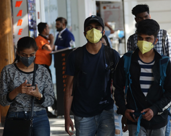  New Delhi: People seen wearing masks as a precautionary measure against COVID-19 (coronavirus) at Delhi